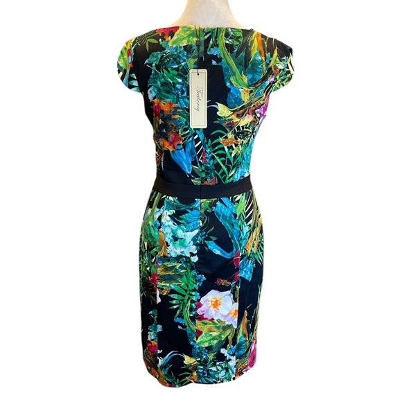 Tropical Exotic Floral Bodycon Dress Resort Print Stretch Cocktail 8 - Picture 5 of 10
